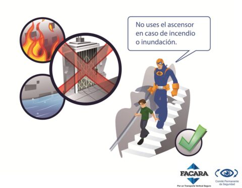 7- No uses el ascensor en caso de incendio